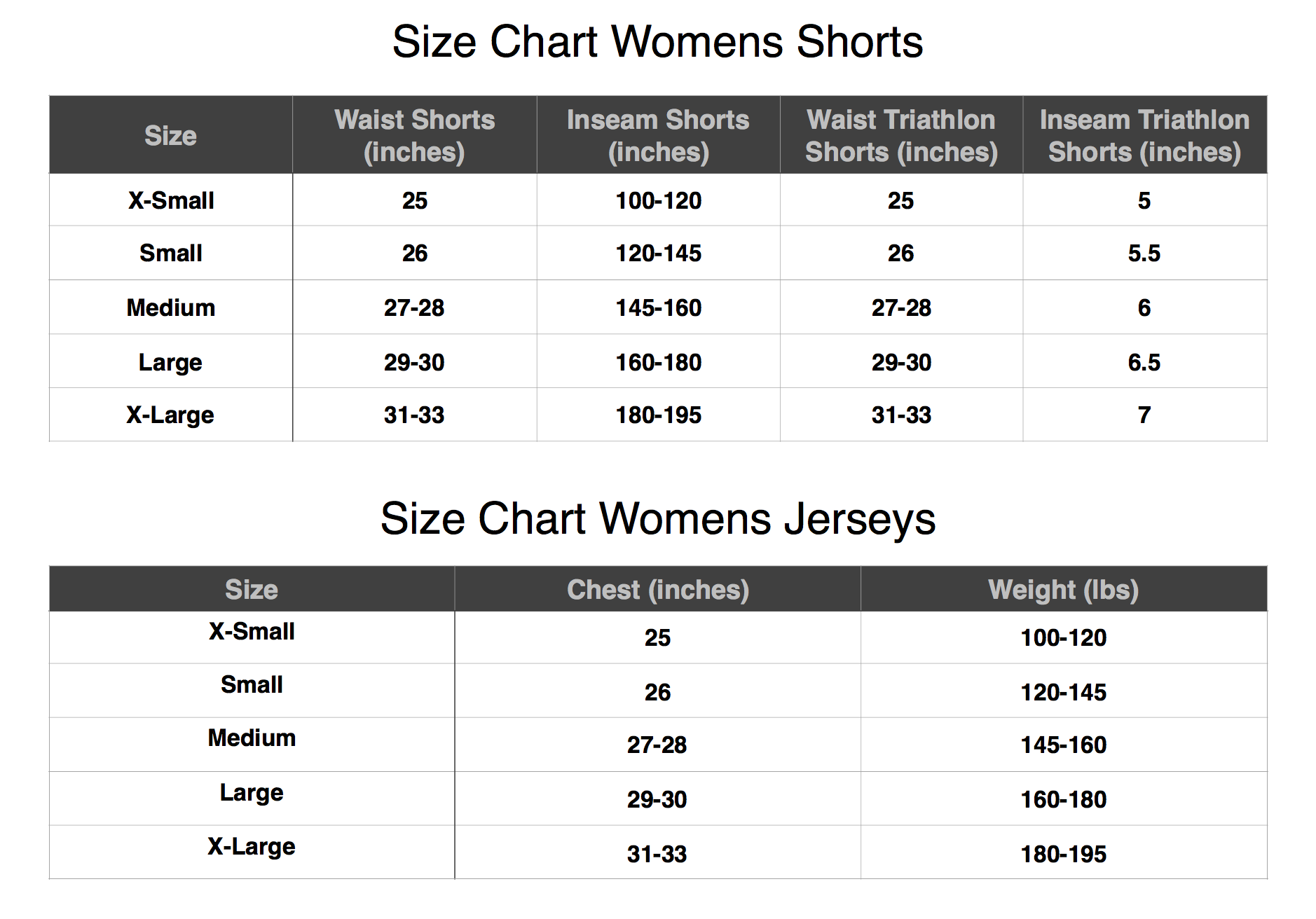 Sizing Chart – Joly Loly