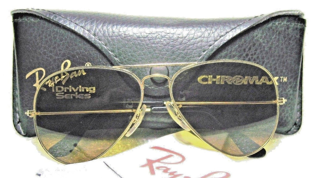 Ray-Ban USA NOS Vintage B&L Aviator Chromax W1661 Driving Series NEW  Sunglasses