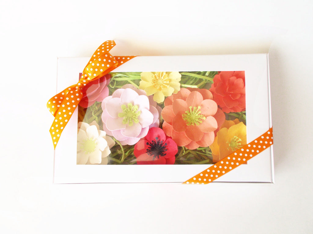 Plantable Wildflower Paper Flower Gift Set - Warm Colors  - Unique Gardening Set - Non GMO Seeds - Plant and Grow
