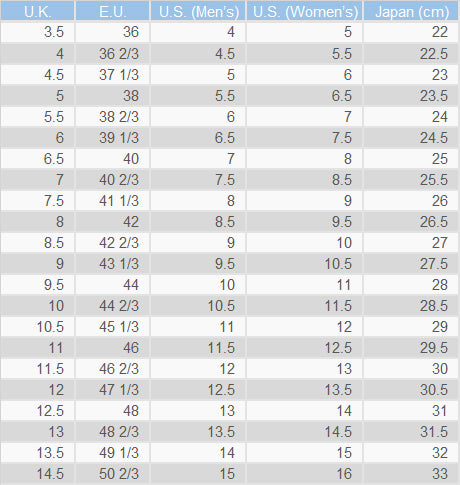 Hoka Shoes Sizing Chart