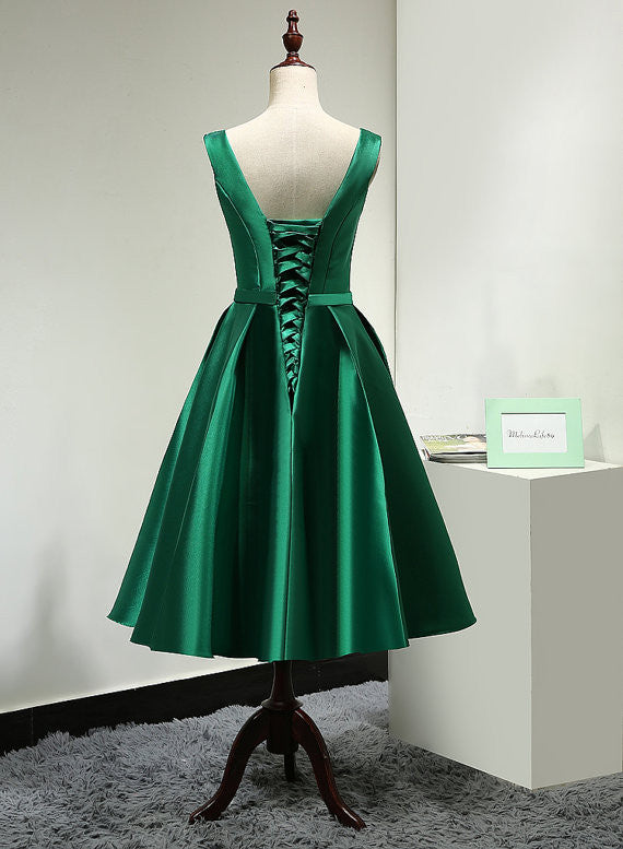 green colour party dress