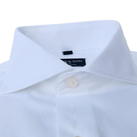Cutaway White Premium Non-Iron Shirt French Cuff from Dandy & Son