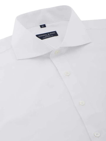 White Cutaway Collar Shirt from Dandy & Son