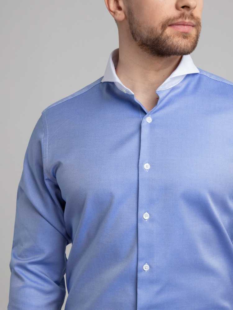 Veronderstelling Armoedig invoegen Extreme Cutaway Royal Blue Premium Contrast Shirt - DANDY & SON
