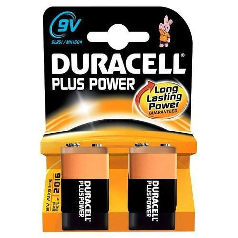 Duracell Plus Power 9V Alkaline Batteries Smoke Alarm