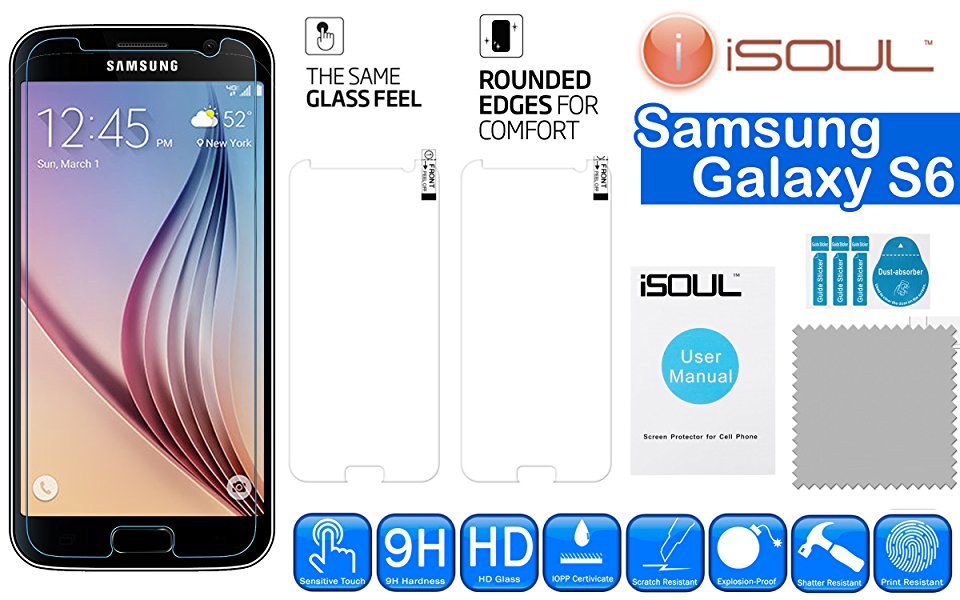 Screen Protector For Samsung Galaxy S6 IS-2X-TGSP-S6 B01DWN2N1A