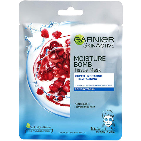Garnier Moisturising Tissue Mask, Pomegranate + Hyaluronic Acid
