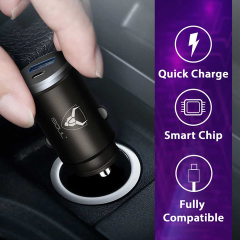 iSOUL Qualcomm Certified USB + PD Car Charger 