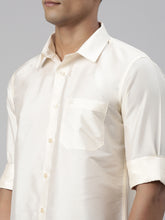 Load image into Gallery viewer, Tattva Mens White Colour Solid Party Shirt
