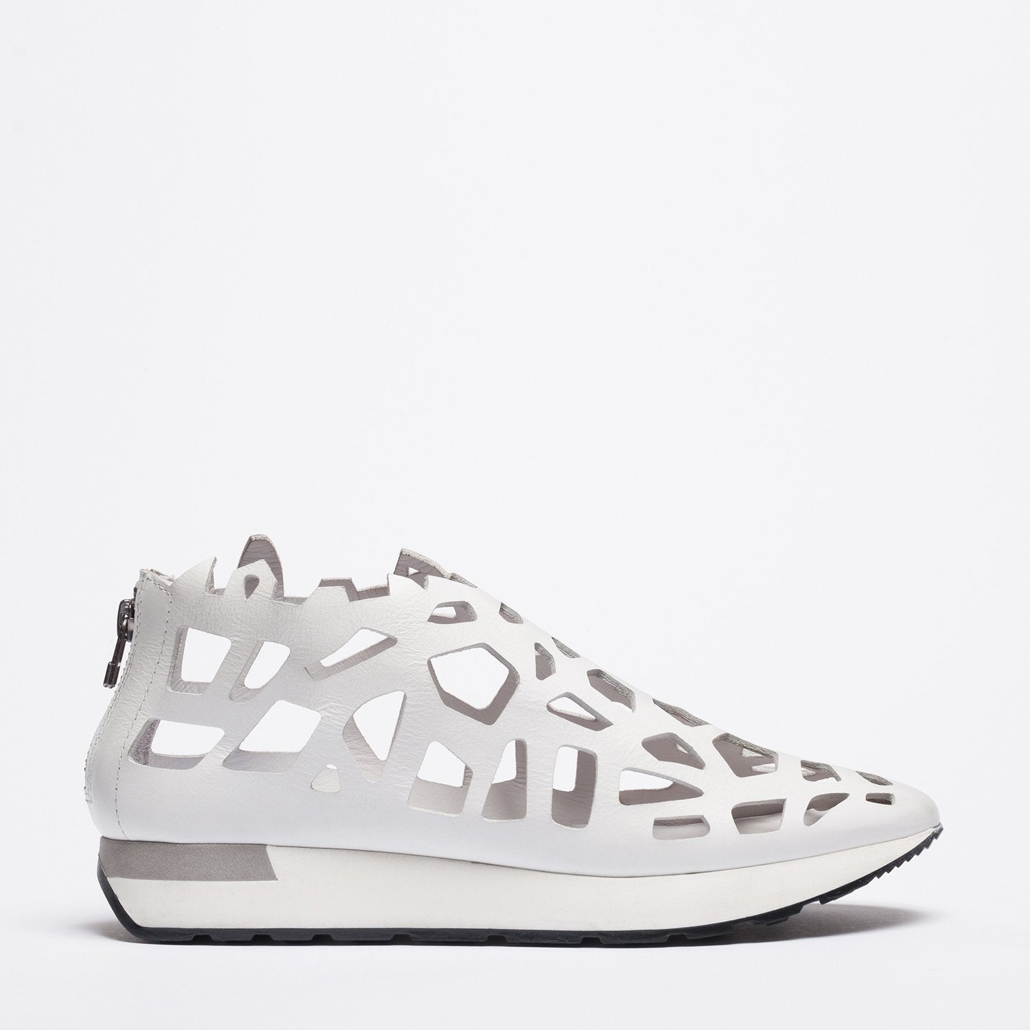 perforated white sneakers