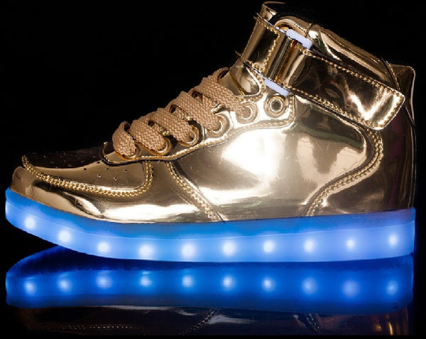 High Top Gold LED Shoes