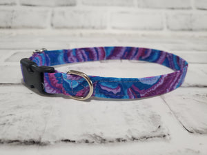Blue and Purple 5/8" Small Buckle Collar 10"-15"