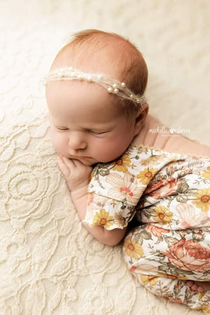 Newborn Madelyn Romper- Vintage Floral- MADE TO ORDER/READY TO SHIP