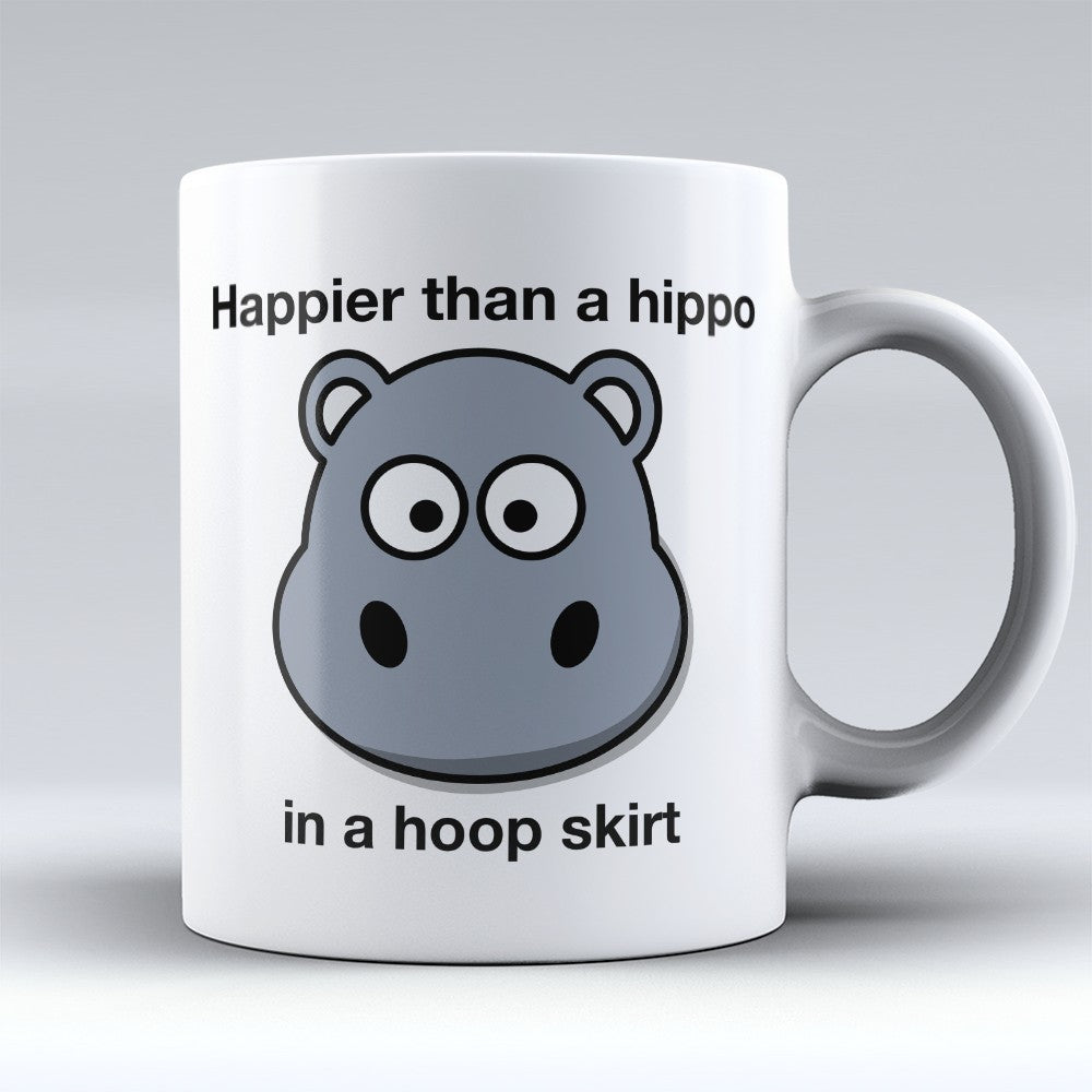 Hippo Mugs | Limited Edition - "Happier Than A Hippo" 11oz Mug