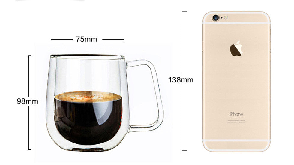 Premium Hand Blown Glass Coffee Cup 8 4oz Mugdom