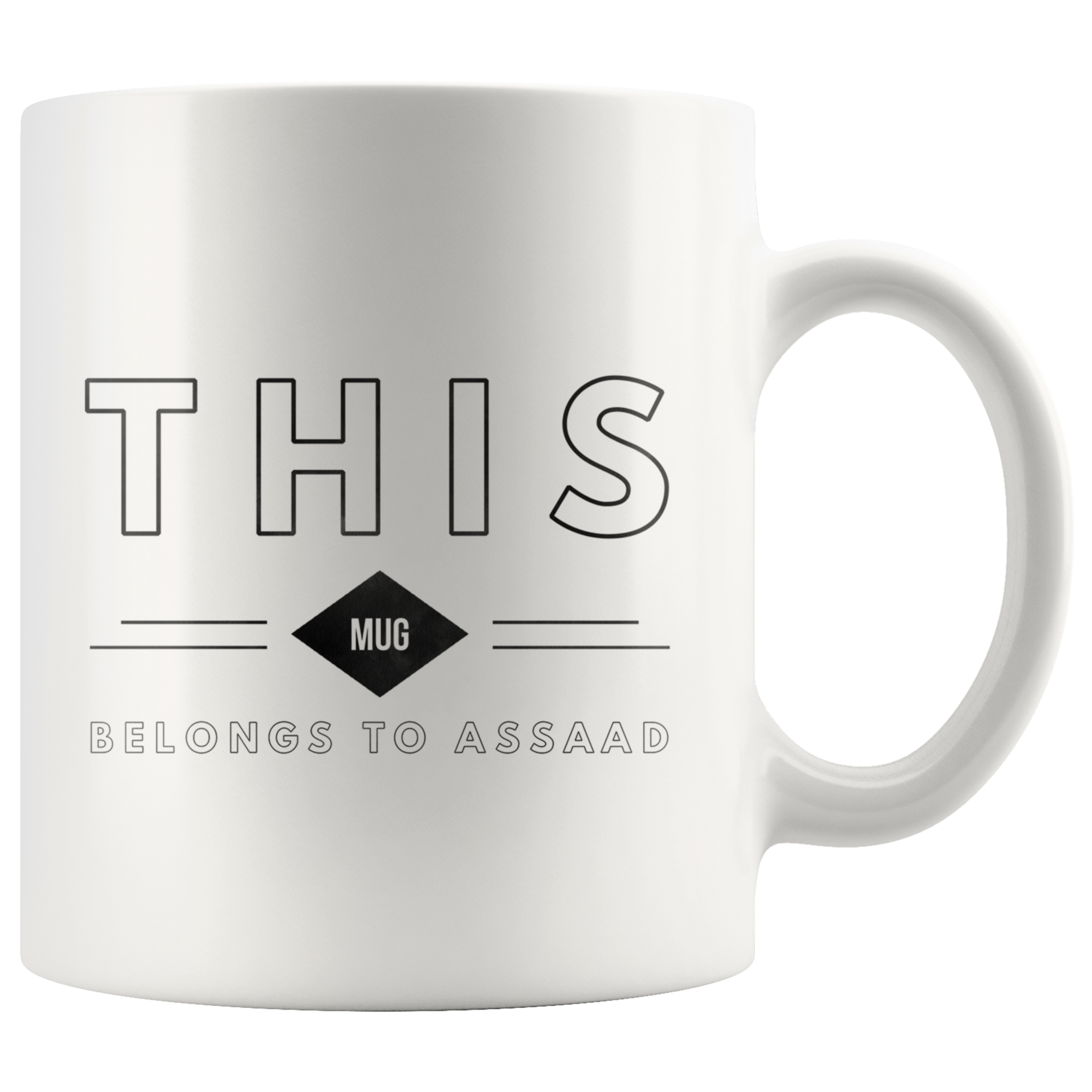 First Name Mugs | Limited Edition - "Belongs to Assaad" 11oz Mug