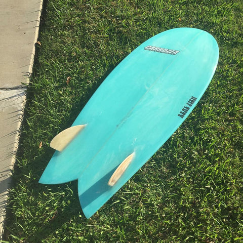 classic twin fin fish surfboard
