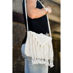 Ready to Ship | Handmade Macrame Tassel Crochet Handbag