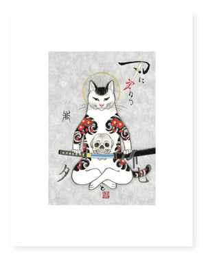 Samurai Cat Print Monmon Cats