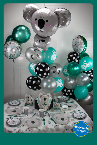 Koala tablescape with Balloon It air-filled balloon decorations