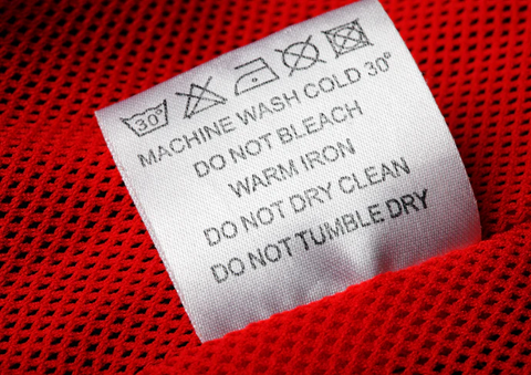 washing instructions label