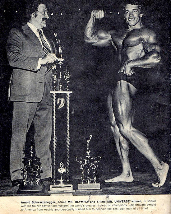 Joe Weider and Arnold Schwarzenegger - 1973