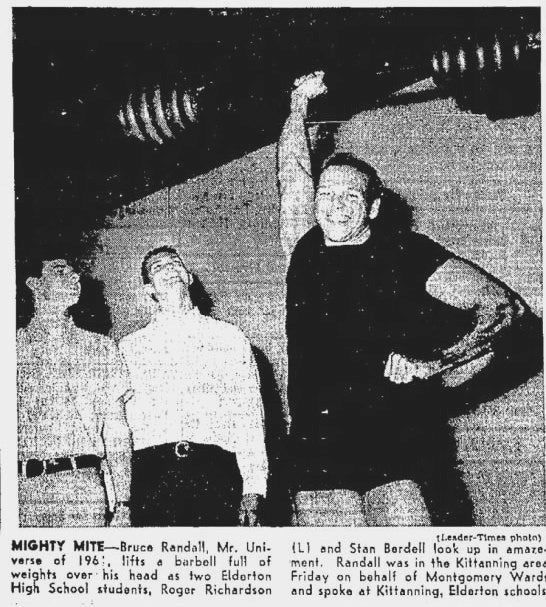 Newspaper Clipping - 28 Oct - 1967 - Bruce Randall at Elderton High School