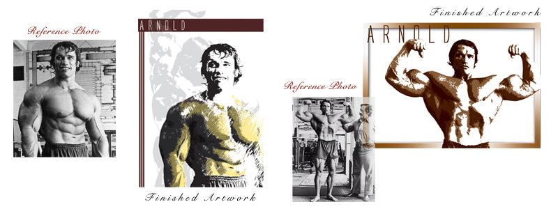 Bodybuilding Art - Reference Photo vs Finished Artwork