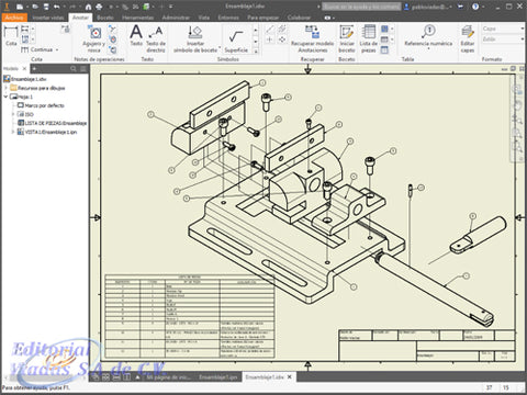 diseño paramétrico en Autodesk Inventor.