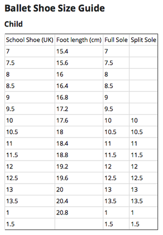 Shoe Size Guides