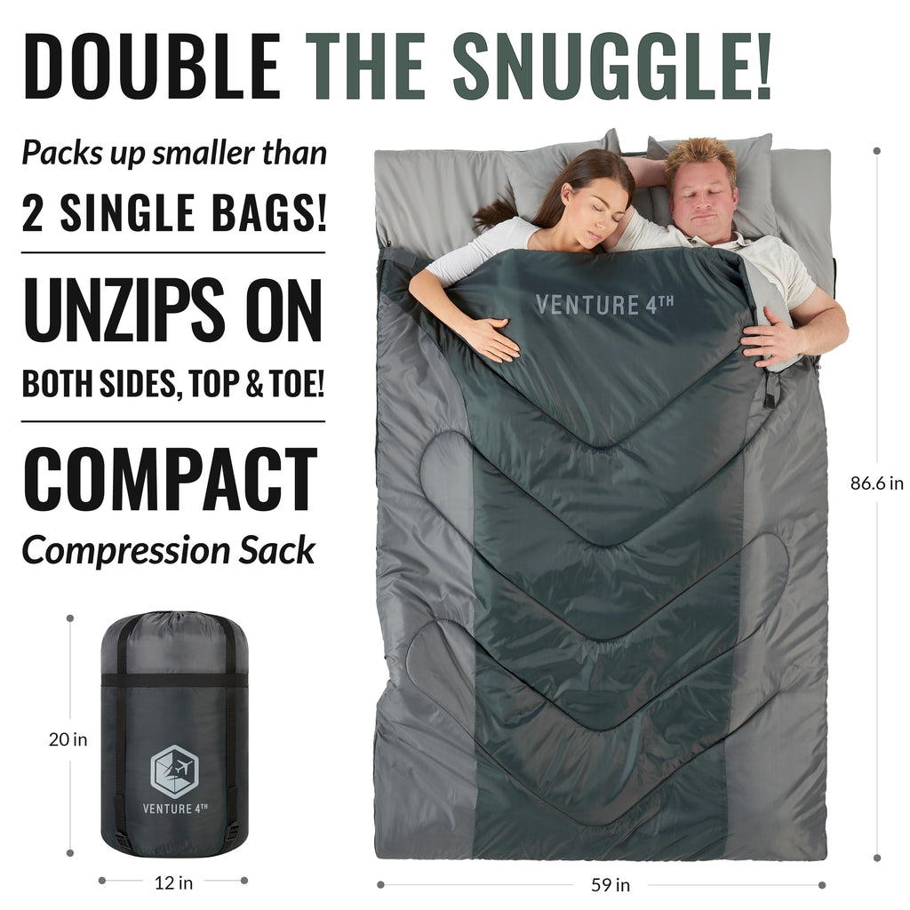 compact double sleeping bag