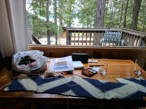 Knitting Squares for the Thin-Blue-Line Afghan