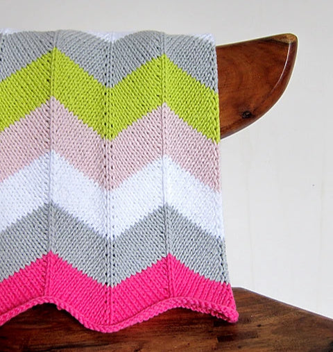 An Easy Knit Baby Blanket: The Chevron Blanket