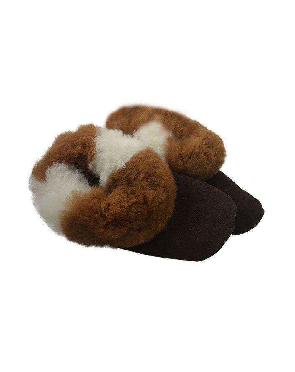 Alpaca Leather Bootie Slippers with Fur 