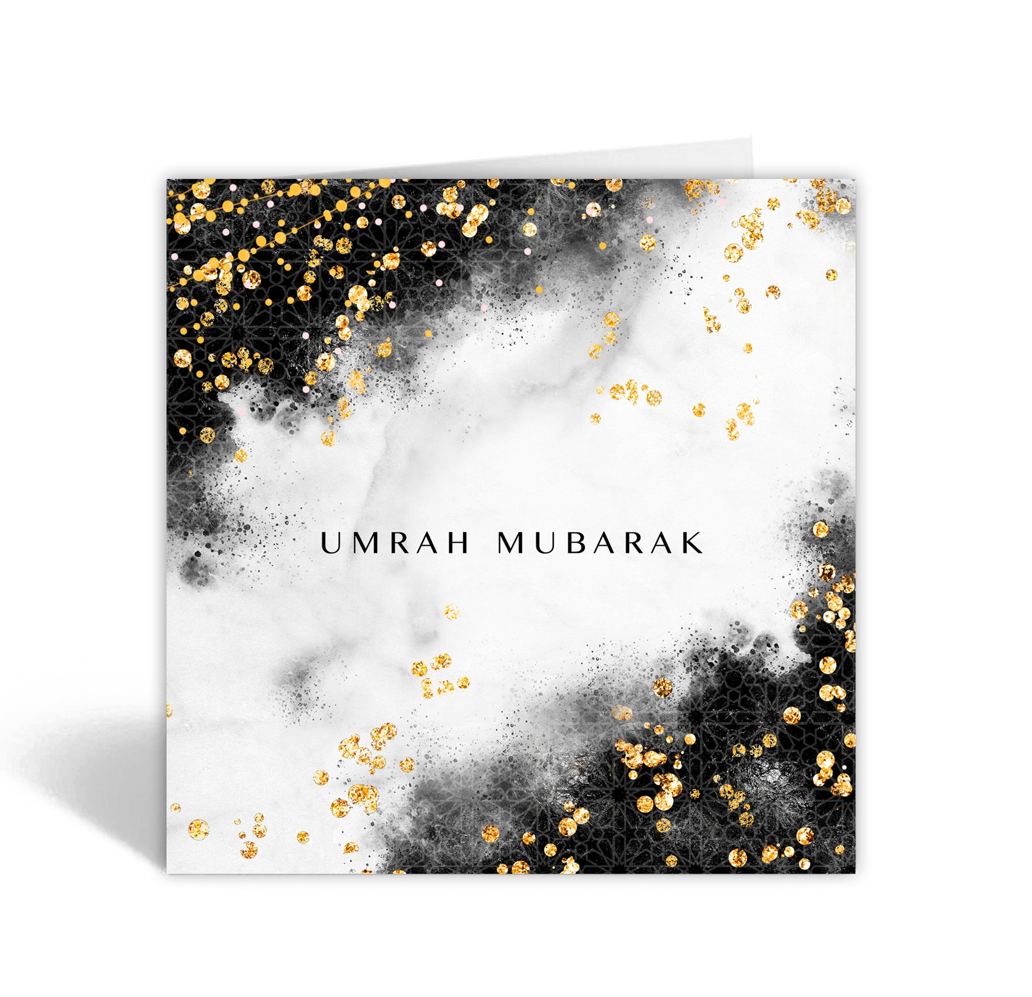 Umrah Mubarak Card - Gold Sparkle – Anafiya Gifts UK