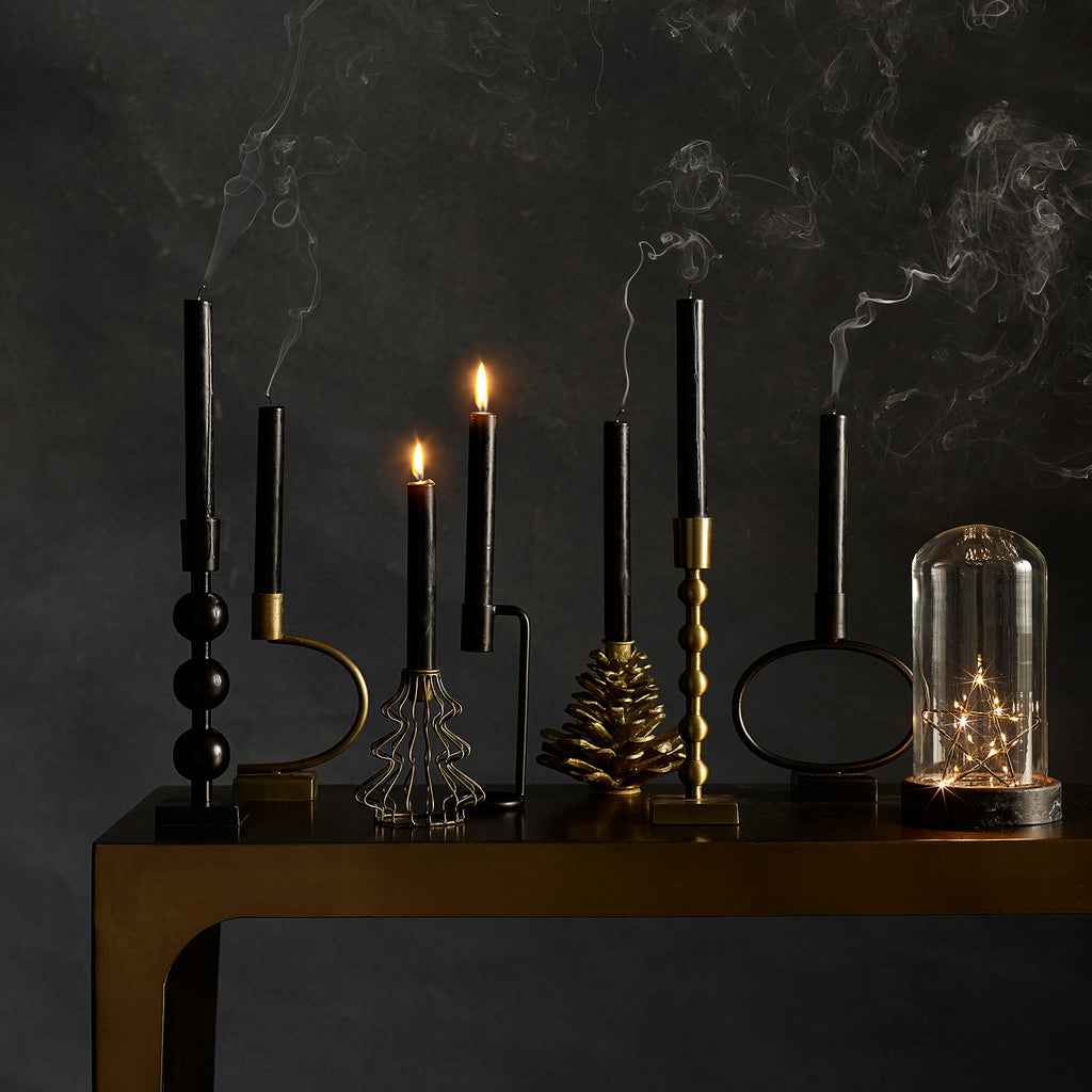 black candlestick holder