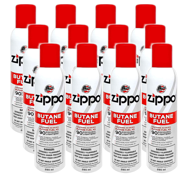 12 cans (1 case) Zippo 5.82oz Premium Butane Fuel