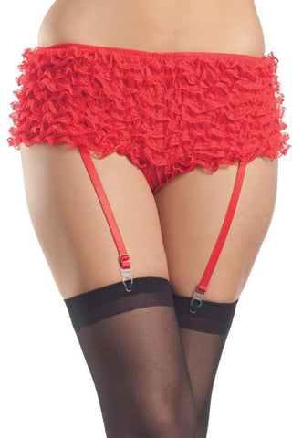 Ruffled Shorts- Red