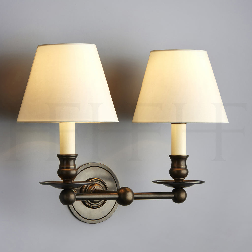 twin arm wall lights