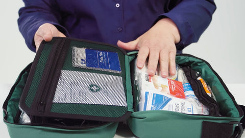 Brenniston National Standard Complete First Aid Kit contains a range of dressings and bandages.