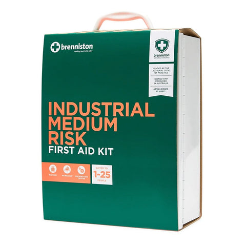 A Brenniston National Standard Industrial Medium Risk First Aid Kit.