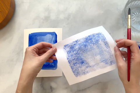 Watercolor paint bleeds through copy paper