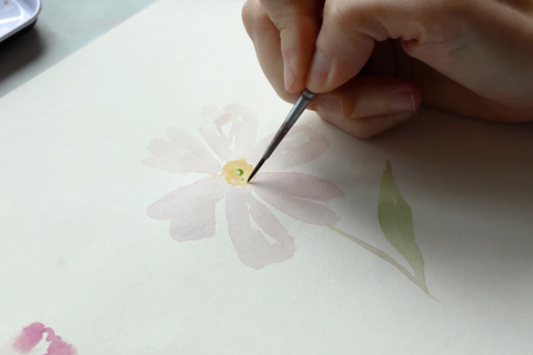 Watercolor flower painting background layer