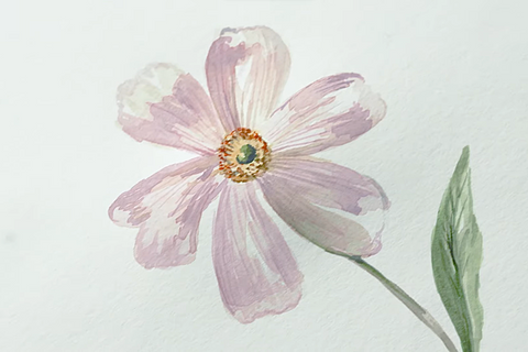 Watercolor flower painting finished