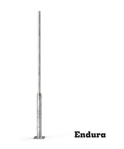 เสาโคมไฟชุบกัลวาไนท์ ชนิดเสาตรง สูง 2.50-3.50 เมตร แบรนด์ LUNAR ~ Galvanized Steel Lighting Pole: Straight type
