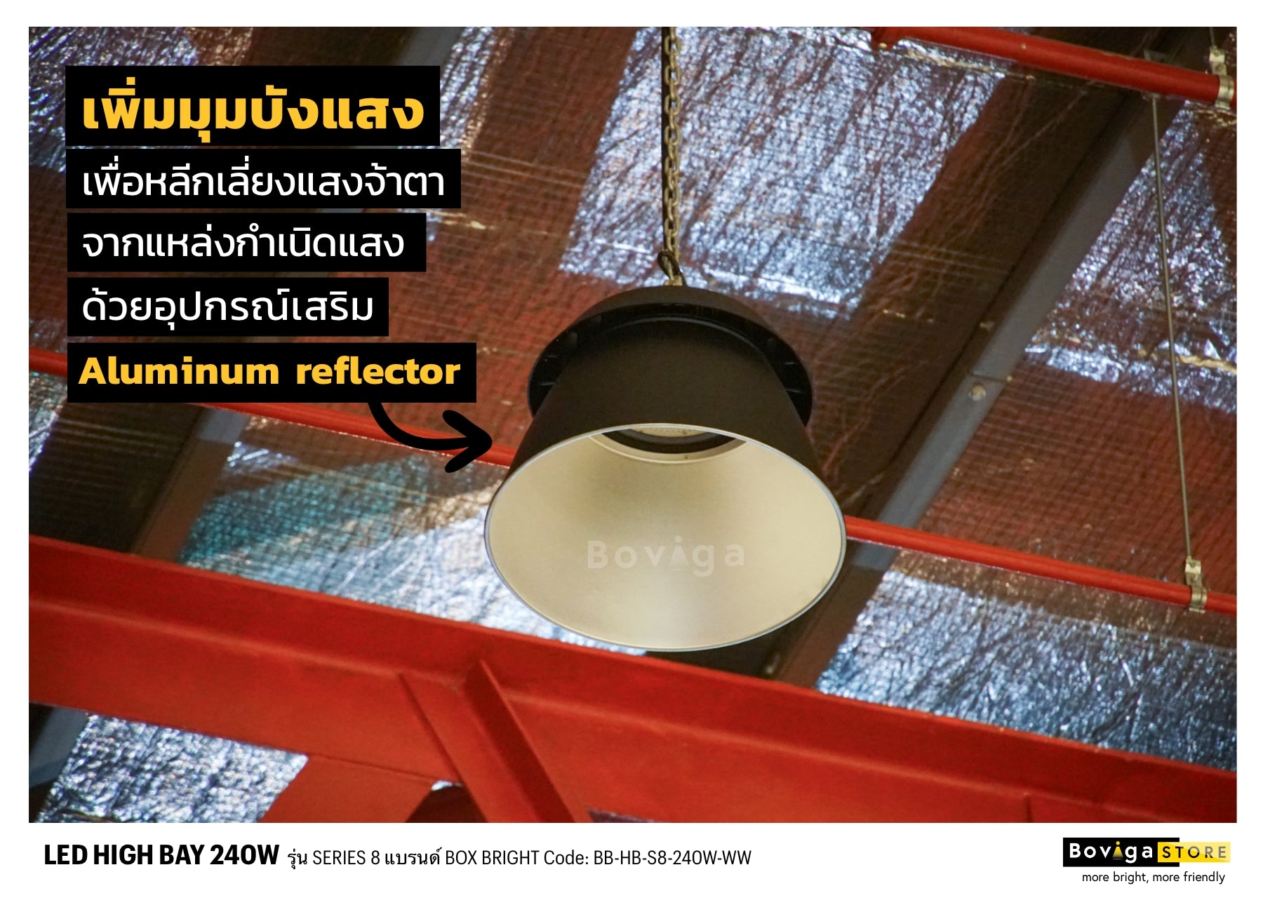 โคมสะท้อนแสงอลูมิเนียม ลดแสงจ้าตาสำหรับ โคม led highbay