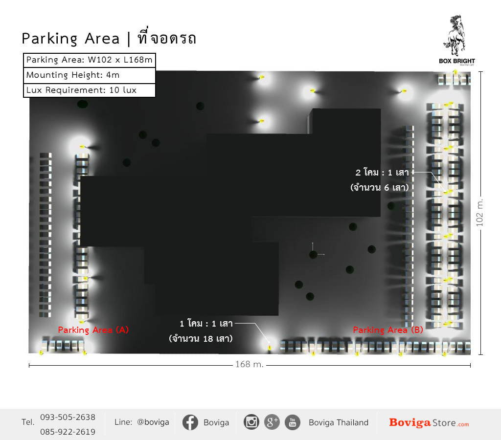 โคมไฟ LED สำหรับ Parking Area | ที่จอดรถ