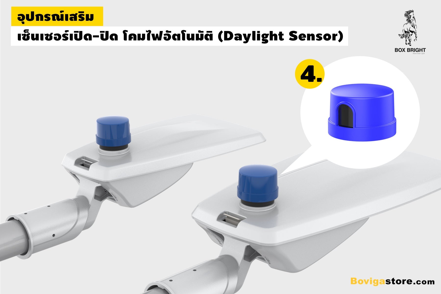 daylight sensor สำหรับตรวจวัดแสงสว่าง ควบคุมการเปิดปิด โคมไฟถนน LED อัตโนมัติ