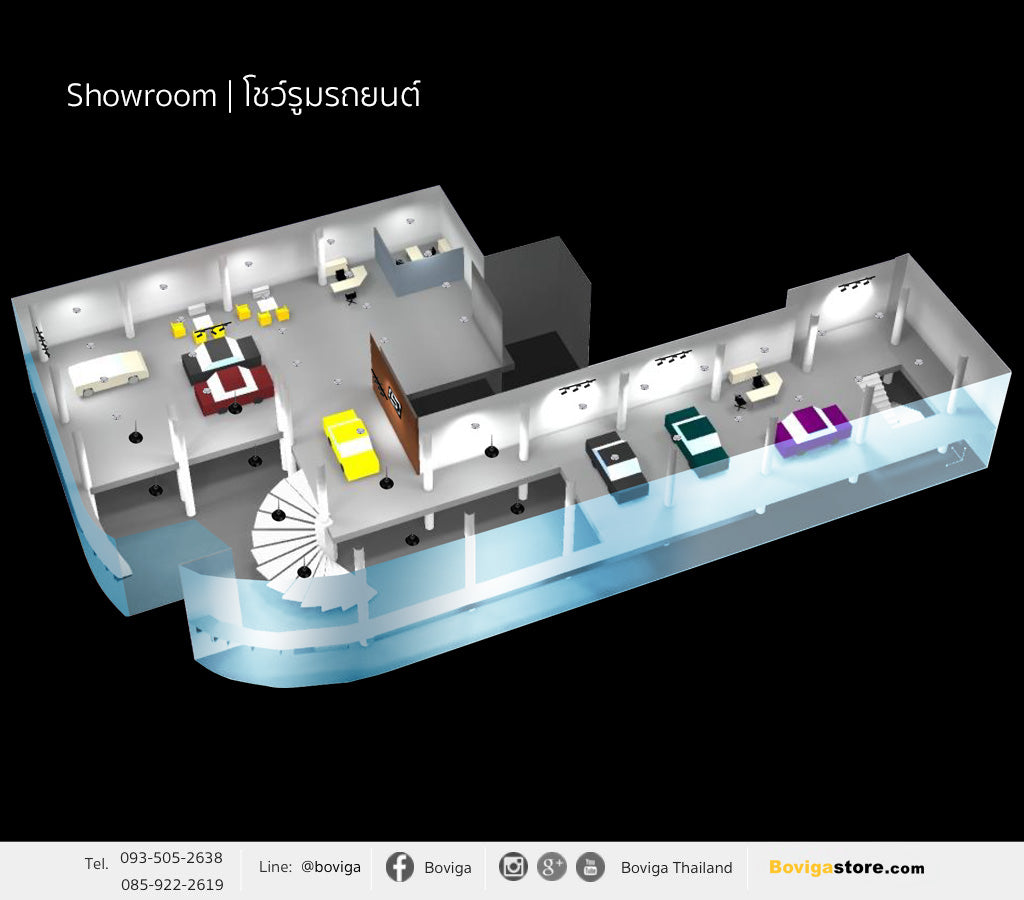 โคมไฟ LED สำหรับ Showroom | โชว์รูมรถยนต์