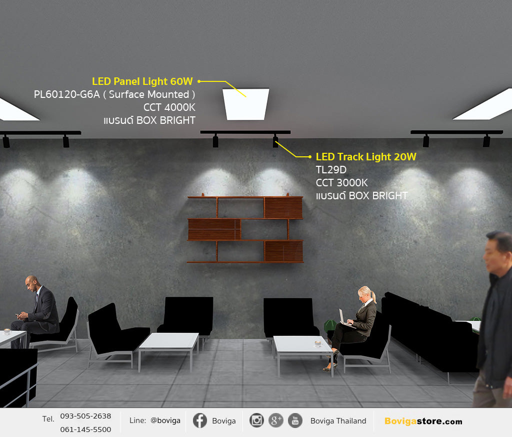 โคมไฟ LED สำหรับ Café (Modern Loft Style) | ร้านกาแฟ (โมเดิร์นลอฟ)